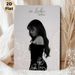 Monochrome Female Portrait Painting Poster, Elegant Black-and-white Portrait With Minimalist Line Art Floral Accents Poster, Sophisticated Wall Decor_maomaolike.com