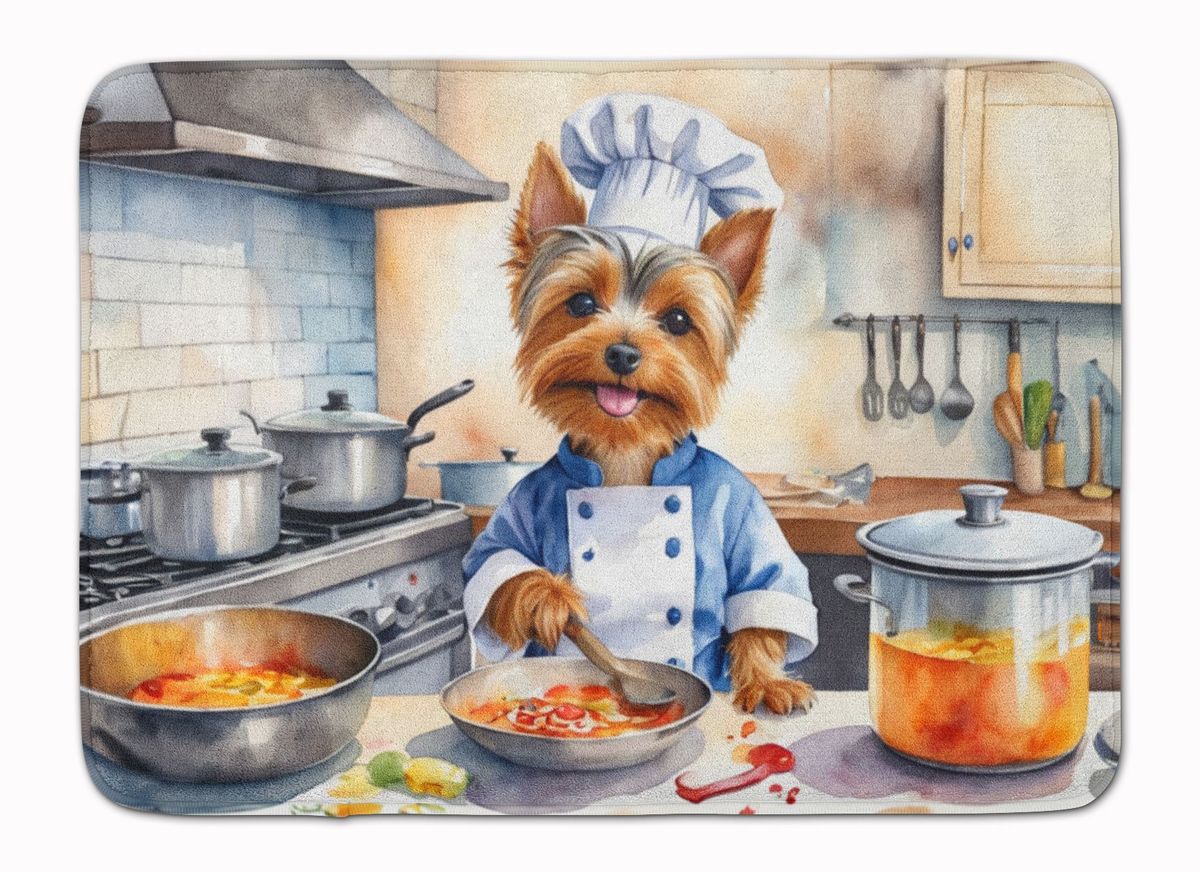 Silky Terrier The Chef Memory Foam Kitchen Mat Machine Washable Anti-Fatigue Mat Cushion Comfort Bath Mat Or Kitchen Rug_maomaolike.com