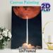 Mars & Rocket Launch Painting Poster, Dramatic Space Art Poster, Striking Rocket Launching Toward Red Mars Against Starry Sky, Ideal Decor For Home_maomaolike.com