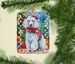 Poodle Christmas Porcelain Ornament Christmas Tree Hanging Decorations For Home Christmas Holiday, Rectangle, Gift, Multicolor_maomaolike.com