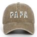 Unisex PAPA embroidered washed Sun Protection Sun hat men's and women's outdoor sports fishing sun shade baseball cap_maomaolike.com