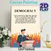 Democracy Themed Painting Poster, Minimalist Flat Graphic Poster, Presents Clear Democracy Definition, Ideal For Office, Meeting Room And Study Area_maomaolike.com
