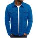 Men's Casual Solid Color Jacket Cardigan Button Cargo Jacket_maomaolike.com
