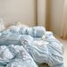 Wholesale INS Korean Skin-Friendly Soft Solid Color Washed Cotton Four-Piece Princess Style Ruched Bubble Bow 4-Piece Set_maomaolike.com