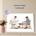 Men Playing Backgammon Painting Poster, Vintage Illustrated Poster, Depicts Two Men Enjoying Backgammon With Coffee, Warm Casual Vibe, Suitable For_maomaolike.com