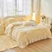 Korean Style Princess Heart Autumn Winter Milk Four-Piece Thickened Warm Lace Bedding Set Double-Sided Velvet_maomaolike.com
