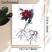 Surreal Floral & Fantasy Figure Painting Poster, Vibrant Mixed-media Surreal Poster, Combines Bold Burgundy Flower With Sketch-style Fantasy_maomaolike.com