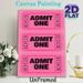 Admit One Ticket Painting Poster, Vibrant Pink Retro Ticket Pattern Poster, Stylish Decorative Accent Ideal For Home Theater, Living Room And_maomaolike.com