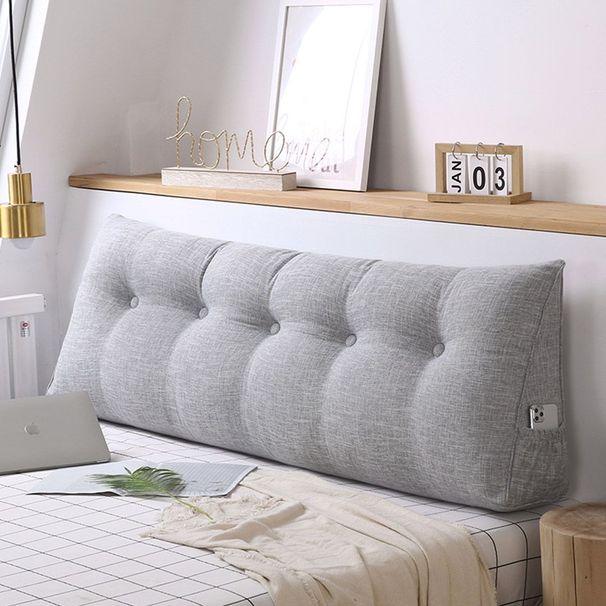 SOGA 120cm Silver Triangular Wedge Bed Pillow Headboard Backrest Bedside Tatami Cushion Home Decor_maomaolike.com