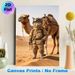 Desert Explorer Cat With Camel Painting Poster, Whimsical Realistic Desert Scene Poster, Unique Anthropomorphic Artwork Ideal For Home And Office_maomaolike.com