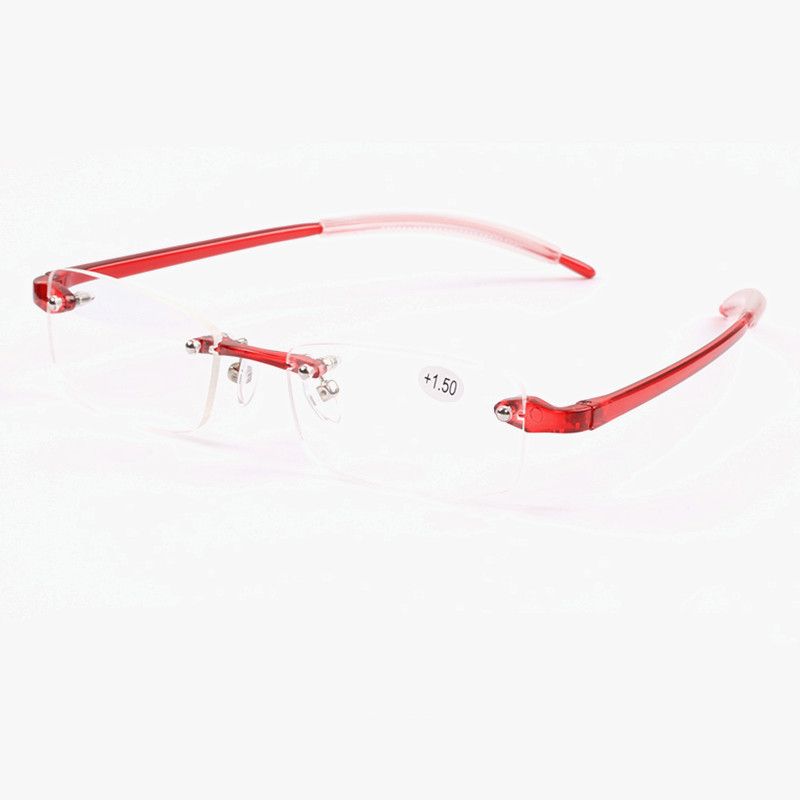 Unisex Frameless reading glasses 125 degrees 175 degrees men's and women's fashion plastic frameless cutting edge glasses_maomaolike.com