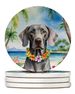 Weimaraner Luau Large Sandstone Coasters Pack Of 4 Absorbent Round Coasters Decor Gifts For Men Or Women, 4 In, Multicolor_maomaolike.com