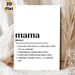 Mama Definition Painting Poster, Minimalist Black-and-white Typographic Poster, Heartfelt Tribute To Mothers, Ideal For Home Bedroom, Living Room Wall_maomaolike.com