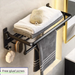 Hole-Free Towel Rack Dual-Use Space Aluminum Material Bathroom Storage Rack Towel Hanger Foldable Thickened Bath Towel Rack_maomaolike.com