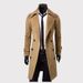 Men's autumn and winter long double-breasted trench coat men's woolen coat slim tweed coat men_maomaolike.com