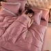 Wholesale French Princess Style Embroidered Pure Lace Edge Naked Sleep 100% Long-Staple Cotton Four-Piece Set_maomaolike.com