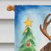 Chocolate Labrador Retriever Christmas Reindeer House Flag Large Porch Sleeve Pole Decorative Outside Yard Banner Artwork Wall Hanging, Polyester, House Size, Multicolor_maomaolike.com
