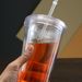 450ml Reuable Double-layer Platic Tranparent Drinking Water Bottle With Lid Straw Cup Outdoor Drink Tea Milk Mug_maomaolike.com