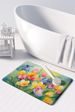 Freesias In Watercolor Memory Foam Kitchen Mat Machine Washable Anti-Fatigue Mat Cushion Comfort Bath Mat Or Kitchen Rug_maomaolike.com