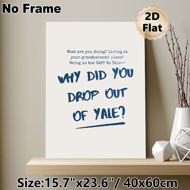 Yale Quote Themed Painting Poster, Bold Navy Typographic Poster, Witty Text Design Ideal For Bedroom, Study Room And Modern Living Space Decor_maomaolike.com