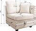 Vintage Modular Sectional Sofa, Convertible Multiple Combination Sofa Couch With Storage, Memory Foam, Vintage Copper Nail Modular Sectionals L-Row Module Beige (1 Side Stool)_maomaolike.com