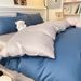 Factory Wholesale Washed Silk Four-Piece Solid Color Bed Sheet Single Duvet Cover Three-Piece Set Summer Simple_maomaolike.com