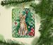 Serengeti Cat By The Christmas Tree Porcelain Ornament Christmas Tree Hanging Decorations For Home Christmas Holiday, Rectangle, Gift, Multicolor_maomaolike.com