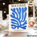 Matisse-style Abstract Botanical Painting Poster, Vibrant Blue Minimalist Cut-out Poster, Stylish Artistic Decor Ideal For Living Room, Bedroom And_maomaolike.com