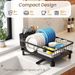 SNTD Dish Drying Rack For Small Kitchen Counter, 11" W X 15" L, Black_maomaolike.com