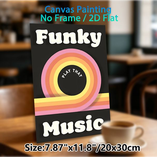 Funky Music Theme Painting Poster, Vintage Warm-toned Rainbow Graphic Poster, Stylish Music-inspired Decor Ideal For Living Room, Music Studio And_maomaolike.com