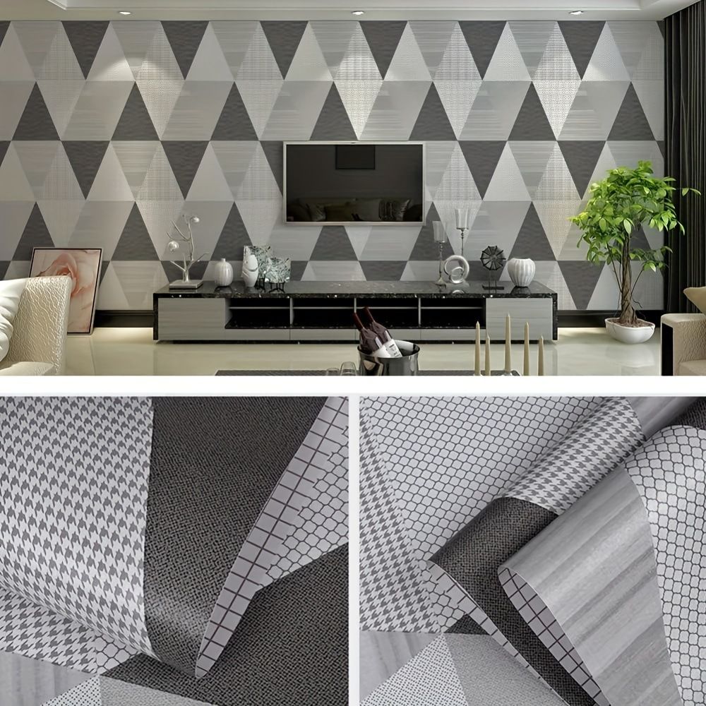 Trianguar Geometric Abstract Sef-adhesive Waterproof Bedroom Iving Room Decoration Removabe Wapaper Background_maomaolike.com