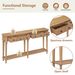 Retro Console Table With 4 Drawers And Open Shelf,perfect For Entryways,Living Rooms,and Hallways_maomaolike.com