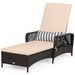 Outdoor Patio Wicker Chaise Lounge Chair With Adjustable Backrest And Pillow Of Up400lbs Foryard, Lawn, Poolside, Beach, Or Balcony_maomaolike.com