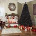 7 Ft Artificial Christmas Tree Unlit Douglas Fir With Realistic Branches And 1346 Tips, Black Halloween Style_maomaolike.com