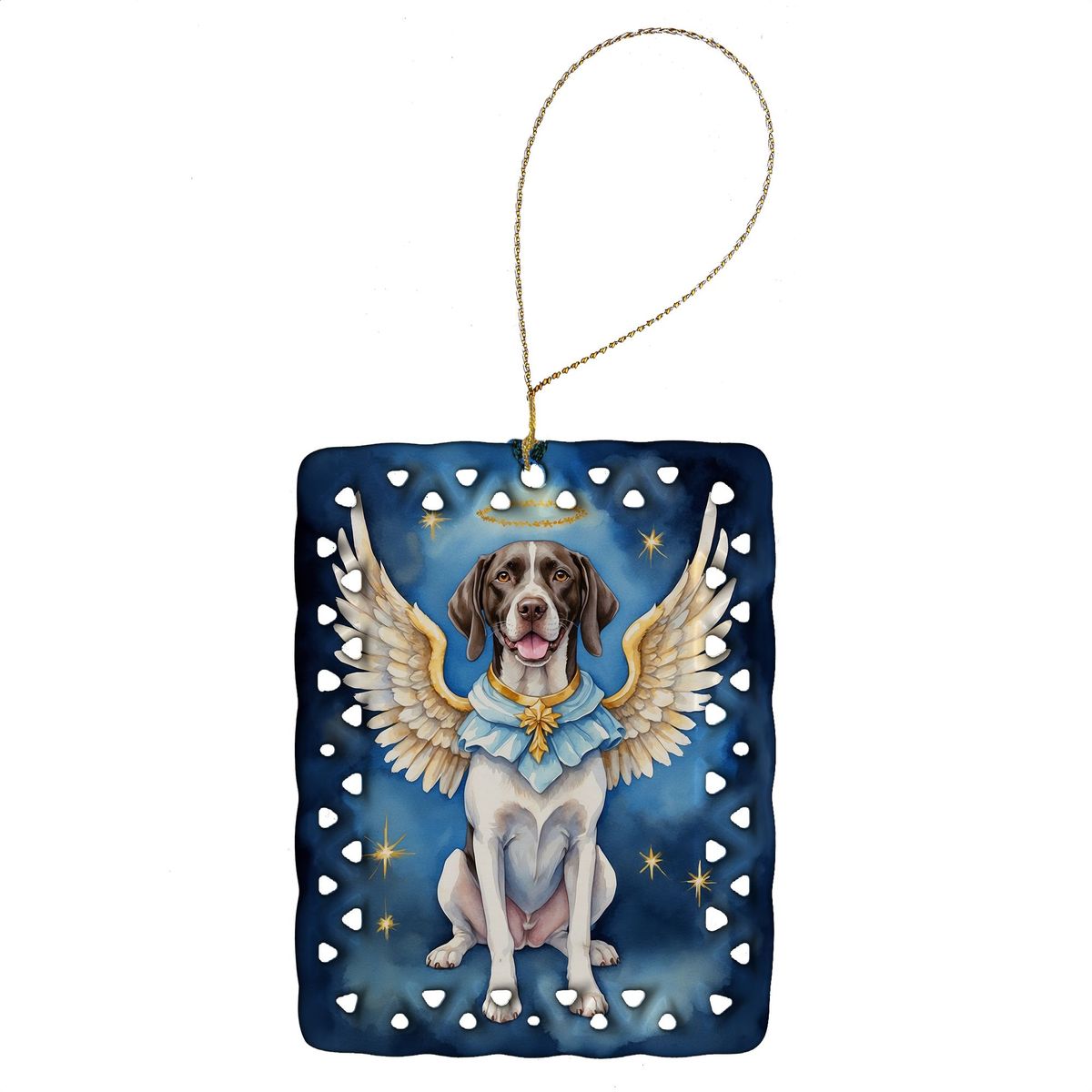 Pointer My Angel Porcelain Ornament Christmas Tree Hanging Decorations For Home Christmas Holiday, Rectangle, Gift, Multicolor_maomaolike.com