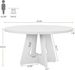 Round Dining Table For 4, 47" Wooden Kitchen Table Farmhouse Dinner Table_maomaolike.com