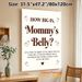 Baby Shower Game Painting Poster, Warm-toned Text & Footprint Design Poster, Interactive Belly-guessing Game Ideal For Baby Shower Gatherings_maomaolike.com