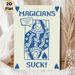 Magician Themed Playing Card Painting Poster, Minimalist Blue & White Stylized Queen Card Poster, Witty Statement Design Suitable For Home Wall Decor_maomaolike.com