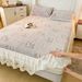 French Style Thickened Rabbit Fur Sheet Single Piece Winter With Skirt Milk Velvet Bed Cover Fleece Full Wrap Mattress Protector_maomaolike.com