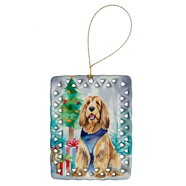 Otterhound Christmas Porcelain Ornament Christmas Tree Hanging Decorations For Home Christmas Holiday, Rectangle, Gift, Multicolor_maomaolike.com