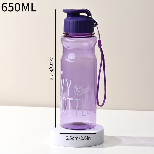 650ML Transparent&Portable Leak-proof Shaker Sports Water Bottle With Lid For School Gym Travel Girl Boy BPA Free_maomaolike.com