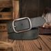 Men Women Western Denim Pu Leather Belt - Vintage Jeans With Carved Buckle Brown Belt_maomaolike.com