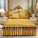 European Style Quilted Lace Skirt Single Piece Autumn Winter Thickened Warm Velvet Cover 1.8m Double Non-Slip Bed Set_maomaolike.com