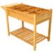 8 Pockets Horticulture Raised Garden Bed Elevated Wood Planter Box Stand With Foldable Side Table And Storage Shelf For Herb/Vegetables/Flowers_maomaolike.com