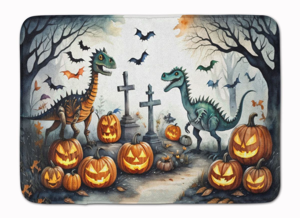 Dinosaurs Spooky Halloween Memory Foam Kitchen Mat Machine Washable Anti-Fatigue Mat Cushion Comfort Bath Mat Or Kitchen Rug_maomaolike.com