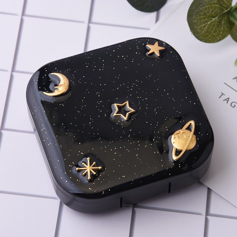 Unisex Star personality contact myopia glasses case simple contact lens storage box portable companion care cute double_maomaolike.com