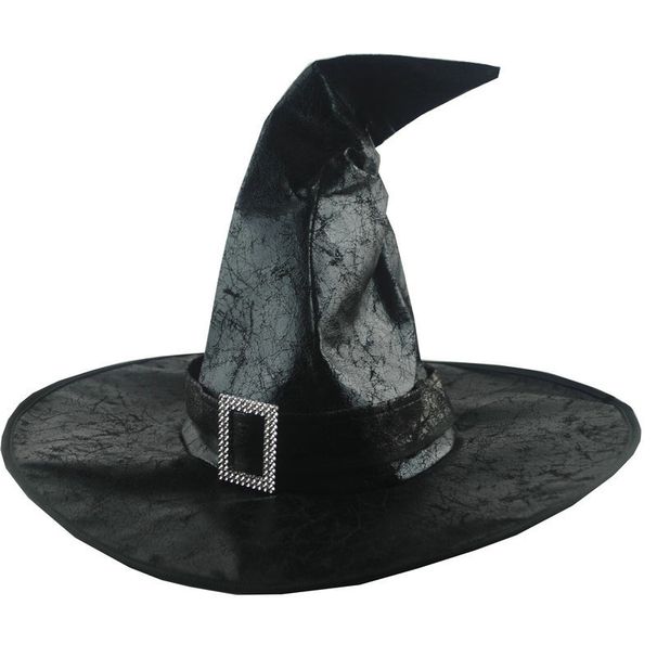 Unisex Halloween witch hat props wizard hat props black pointed wizard hat_maomaolike.com