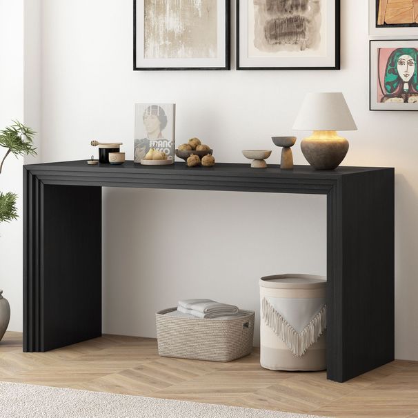 Modern Style Console Table Made Of Paulownia Solid Wood Veneer,Suitable For Foyer, Living Room, Or Entryway_maomaolike.com