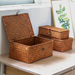 Pugou Rolling Ball 2 Desktop Organizer Woven Non-Rattan Covered Storage Creative Packaging Box For Cosmetics_maomaolike.com