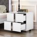 Elegant Nightstand With Metal Handle,Mirrored Bedside Table With 2 Drawers For Bedroom,Living Room,White_maomaolike.com